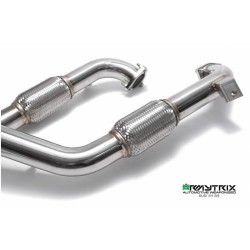 Catback Armytrix en acier inoxydable avec valves, sorties argent chromés pour Audi S5 B9 Coupé