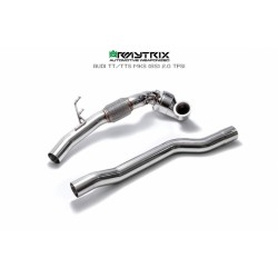 Catback Armytrix en acier inoxydable avec valves, sorties argent chromés pour Audi TTS 8S MK3 4WD