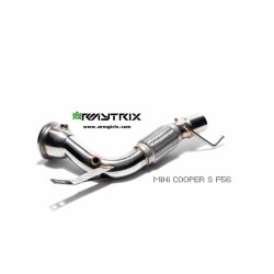 Catback Armytrix en acier inoxydable avec valves, sorties argent chromés pour MINI F56