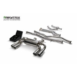 Catback Armytrix en acier inoxydable avec valves, sorties argent chromés pour BMW M2 Compétition F87