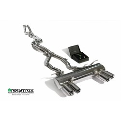 Catback Armytrix en acier inoxydable avec valves, sorties argent chromés pour BMW M3 F80