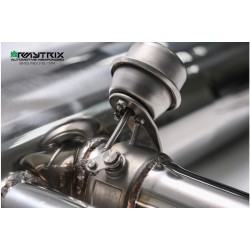 Catback Armytrix en acier inoxydable avec valves, sorties argent chromés pour BMW M3 F80