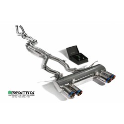 Catback Armytrix en acier inoxydable avec valves, sorties bleues pour BMW M3 F80