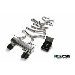 Catback Armytrix en acier inoxydable avec valves, sorties noires mates pour BMW M3 F80