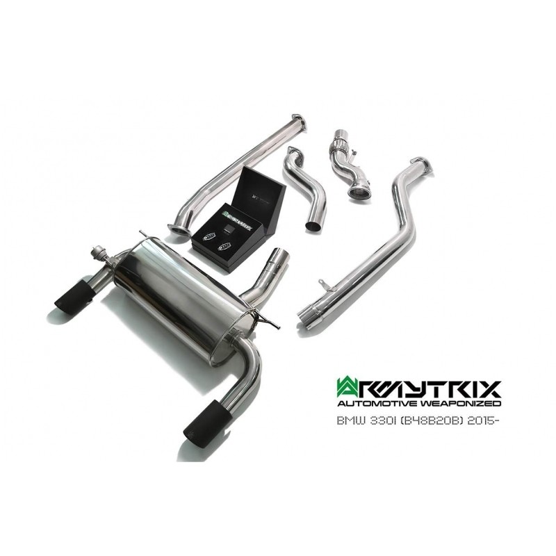 Catback Armytrix en acier inoxydable avec valves, sorties noires mates pour BMW Série 320GT/330GT F34