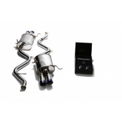 Catback Armytrix en acier inoxydable avec valves, sorties bleues pour BMW M3 E90/E92 