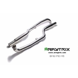 Catback Armytrix en acier inoxydable avec valves, sorties argent chromés pour BMW M5 F10 (2011-2016)