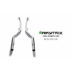 Catback Armytrix en acier inoxydable avec valves, sorties argent chromés pour BMW M5 F10 (2011-2016)