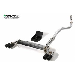 Catback Armytrix en acier inoxydable avec valves, sorties noires mates pour BMW Série 5 G30/G31 520i/530i (2017-présent)