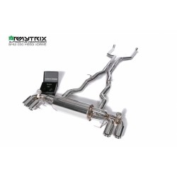 Catback Armytrix en acier inoxydable avec valves, sorties argent chromés pour BMW Série 5 G30/G31 M550i xDrive