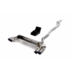 Catback Armytrix en acier inoxydable avec valves, sorties bleues pour BMW Série 5 540i G30/G31