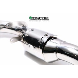 Catback Armytrix en acier inoxydable avec valves, sorties argent chromés pour Mercedes Benz Classe A W176 (2012-2015)