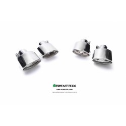 Catback Armytrix en acier inoxydable avec valves, sorties argent chromés pour Mercedes Benz Classe C W204 C180/C200/C250