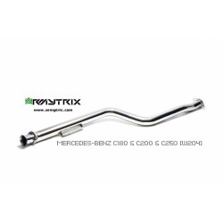 Catback Armytrix en acier inoxydable avec valves, sorties argent chromés pour Mercedes Benz Classe C W204 C180/C200/C250