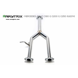 Catback Armytrix en acier inoxydable avec valves, sorties argent chromés pour Mercedes Benz Classe C W204 C180/C200/C250