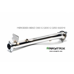 Catback Armytrix en acier inoxydable avec valves, sorties argent chromés pour Mercedes Benz Classe C W204 C180/C200/C250