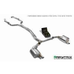 Catback Armytrix en acier inoxydable avec valves pour Mercedes Benz Classe C W205 C400/C450/C43 AMG