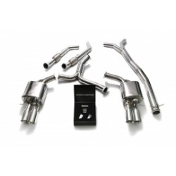 Catback Armytrix en acier inoxydable avec valves, sorties argent chromés pour Mercedes Benz Classe C W205 C400/C450/C43 AMG