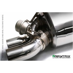 Catback Armytrix en acier inoxydable avec valves, sorties argent chromés pour Mercedes Benz Classe C W205 C400/C450/C43 AMG