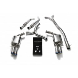 Catback Armytrix en acier inoxydable avec valves, sorties bleues pour Mercedes Benz Classe C W205 C400/C450/C43 AMG