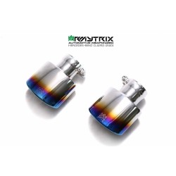 Catback Armytrix en acier inoxydable avec valves, sorties bleues pour Mercedes Benz Classe CLA X117 CLA200/CLA250 Brake