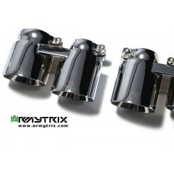 Catback Armytrix en acier inoxydable avec valves, sorties argent chromés pour Porsche 911 Turbo (991) Turbo/Turbo S