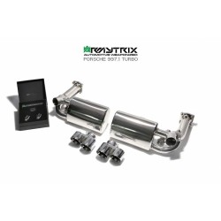 Catback Armytrix en acier inoxydable avec valves, sorties argent chromés pour Porsche 911 Turbo  (997) Turbo