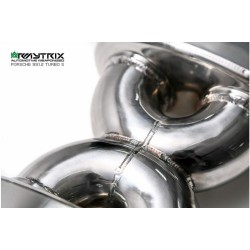 Catback Armytrix en acier inoxydable avec valves, sorties argent chromés pour Porsche 911 Turbo  (991) Turbo/Turbo S