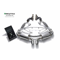 Catback Armytrix en acier inoxydable avec valves, sorties argent chromés pour Porsche 981 Boxster / S / GTS / Spyder