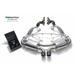Catback Armytrix en acier inoxydable avec valves, sorties noires mates pour Porsche 981 Boxster / S / GTS / Spyder