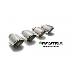 Catback Armytrix en acier inoxydable avec valves, sorties argent chromés pour Porsche Cayenne (9YA)