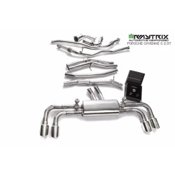 Catback Armytrix en acier inoxydable avec valves, sorties argent chromés pour Porsche Cayenne S (9YA)