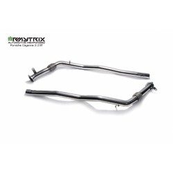 Catback Armytrix en acier inoxydable avec valves, sorties argent chromés pour Porsche Cayenne S (9YA)