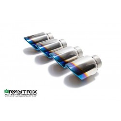 Catback Armytrix en acier inoxydable avec valves, sorties bleues pour Porsche Cayenne S (9YA)