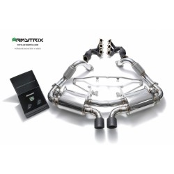 Catback Armytrix en acier inoxydable avec valves, sorties noires mates pour Porsche 981 Cayman / S / GTS / GT4