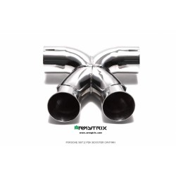 Catback Armytrix en acier inoxydable avec valves, sorties argent chromés pour Porsche 987.2 Cayman / S / R