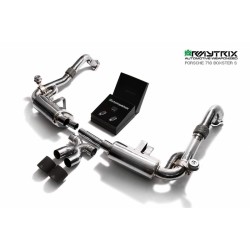 Catback Armytrix en acier inoxydable avec valves, sorties noires mates pour Porsche 718 Cayman / Cayman S