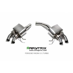 Catback Armytrix en acier inoxydable avec valves, sorties argent chromés pour Porsche Macan Turbo 3.6 V6 Turbo