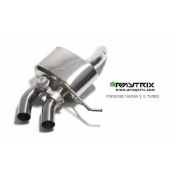 Catback Armytrix en acier inoxydable avec valves, sorties argent chromés pour Porsche Macan Turbo 3.6 V6 Turbo