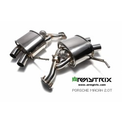Catback Armytrix en acier inoxydable avec valves, sorties argent chromés pour Porsche Macan 2.0 Turbo (2014-présent)