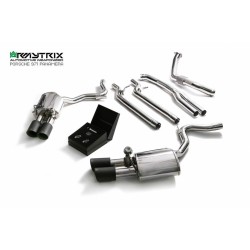 Catback Armytrix en acier inoxydable avec valves, sorties noires mates pour Porsche Panamera 971 4