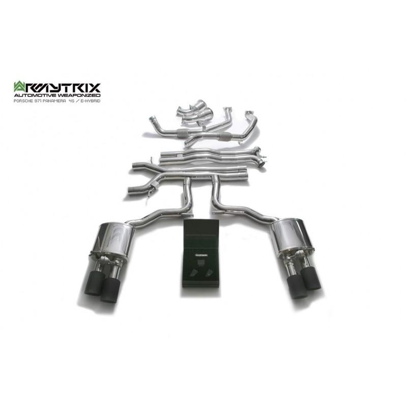 Catback Armytrix en acier inoxydable avec valves, sorties noires mates pour Porsche Panamera 971 4S / 4 E-Hybrid