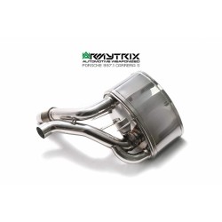 Catback Armytrix en acier inoxydable avec valves, sorties argent chromés pour Porsche 911 (997.1) Carrera S/4S