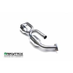 Catback Armytrix en acier inoxydable avec valves, sorties bleues pour Porsche 911 (997.1) Carrera S/4S