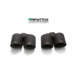 Catback Armytrix en acier inoxydable avec valves, sorties noires mates pour Porsche 911 (997.1) Carrera S/4S