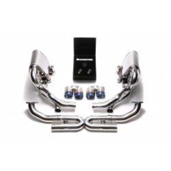 Catback Armytrix en acier inoxydable avec valves, sorties bleues pour Porsche 911 (997.2) PDK Carrera S/4S