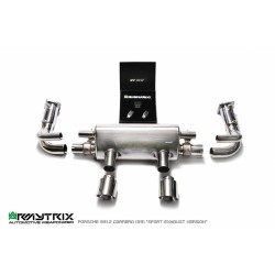 Catback Armytrix en acier inoxydable avec valves, sorties argent chromés pour Porsche (991.2) Carrera"Sport exhaust version"