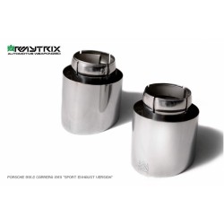 Catback Armytrix en acier inoxydable avec valves, sorties argent chromés pour Porsche (991.2) Carrera"Sport exhaust version"