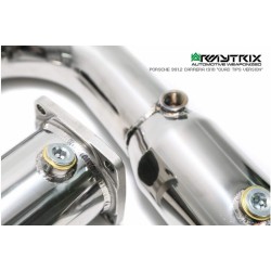 Catback Armytrix en acier inoxydable avec valves, sorties noires mates pour Porsche 911 (991.2) Carrera"Quad tips version"