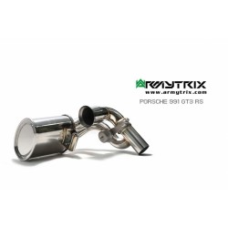 Catback Armytrix en acier inoxydable avec valves, sorties argent chromés pour Porsche 911 GT3/GT3 RS